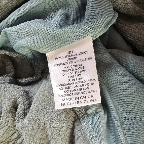 Listicle M Cotton Green Textured Overalls - Picture 6 of 6